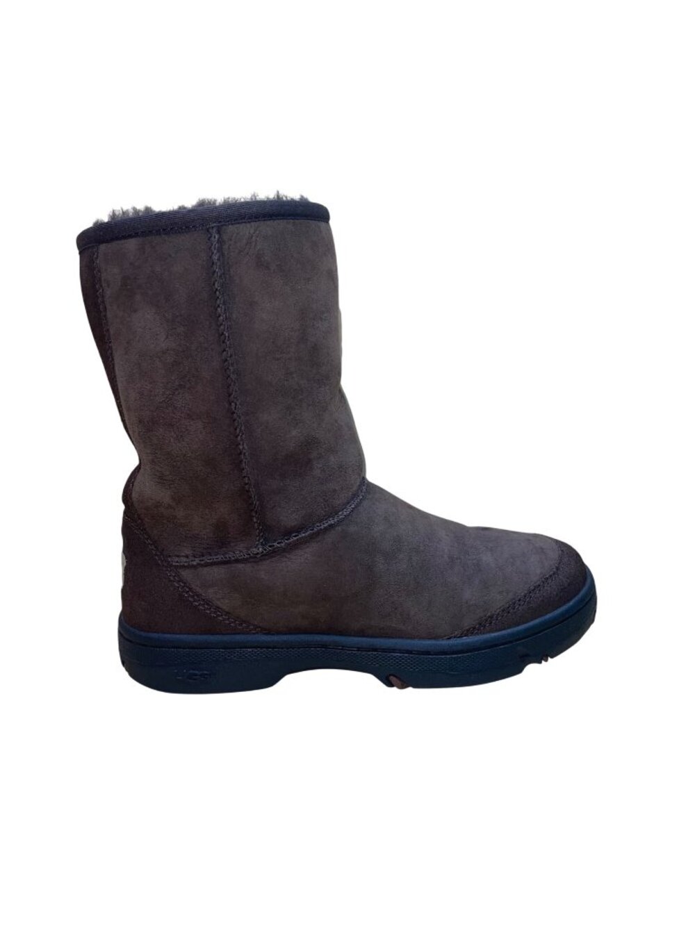 UGG Women’s Brown Suede Mid-Calf Warm Lined  Ultimate Short Boots Size W8